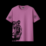 Tiger Combat Oversized T-Shirt – 240 GSM | 100% Cotton | LT Lavender